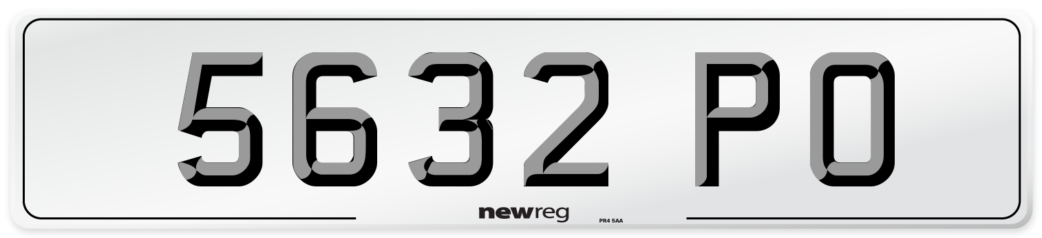5632 PO Number Plate from New Reg